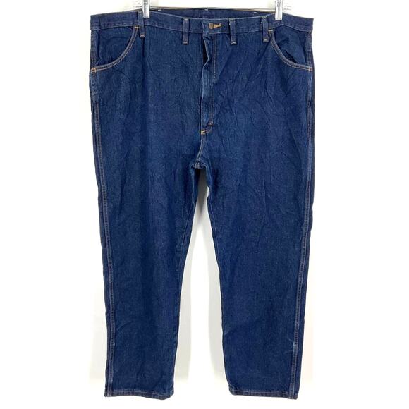 Rustler Men’s Straight Leg Dark Wash Blue Jeans Size 48x30 - Picture 1 of 9